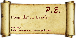 Pongrácz Ernő névjegykártya